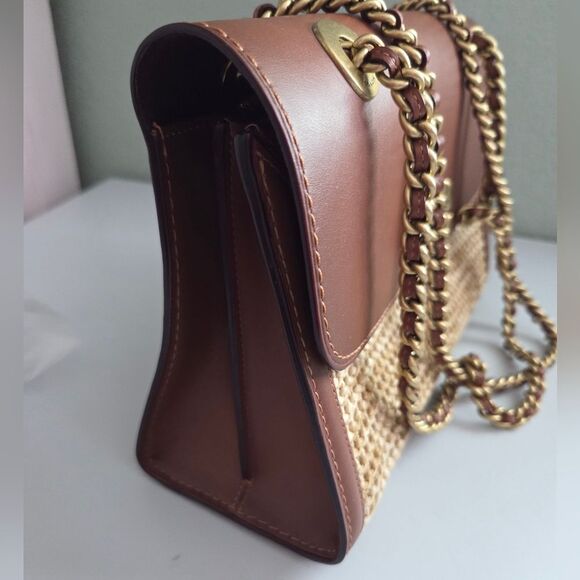 Coach Parker In Colorblock Woven Straw/Leather - Picture 7 of 16